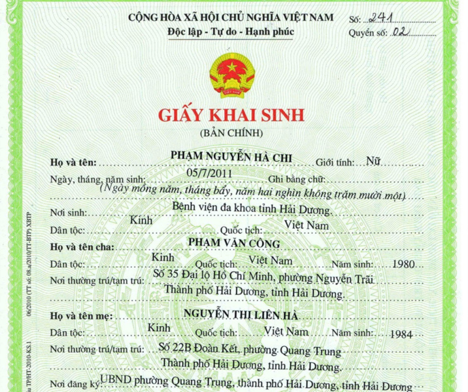 Chi phí đổi tên khai sinh tại Lâm Đồng 